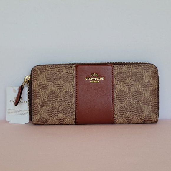 COACH Lori Signature Logo Coated Canvas Shoulder Bag AND Accordion Wallet SET🎈⭐ - Picture 7 of 16